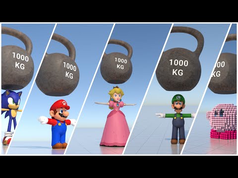 Sonic, Super Mario, Princess peach, Bowser, Kirby and more VS 1000KG - SFX breakdown!