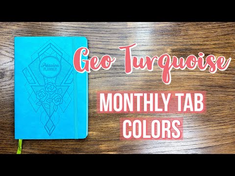 Monthly Tabs for the Academic Passion Planner - Geo Turquoise