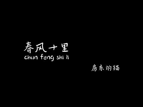 春风十里  chunfengshili 房东的猫【Pinyin+Lyrics+Karaoke 歌词伴奏】（今天的风又吹向你... 下了雨...我说所有的酒 都不如你...）