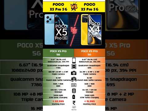 POCO X5 Pro 5G 🔥 Vs POCO X4 Pro 5G 😎 | Full Comparison #shorts  #poco