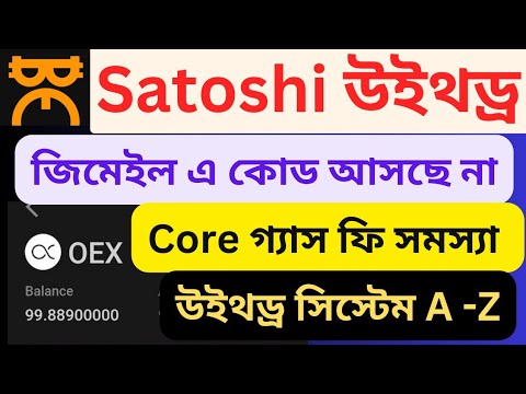 Satoshi oex withdraw matamask wallet, জিমেইল এ কোড আসছে না, core gas fee problem