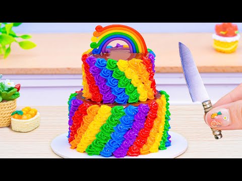 🌈Rainbow Chocolate Oreo Cake🌈 Love Miniature Rainbow Chocolate Cake Decorating Ideas