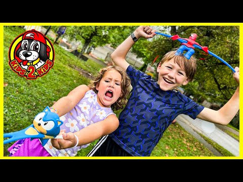 Goo Jit Zu - CALEB & ISABEL'S SUPER FUNNY PLAY COMPILATION (ft. Sonic, Spider-man & King Hydra)