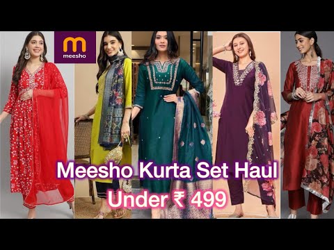 Meesho Kurta Set Haul|Meesho Dailywear kurta Sets Under Rs 499|Meesho kurta haul