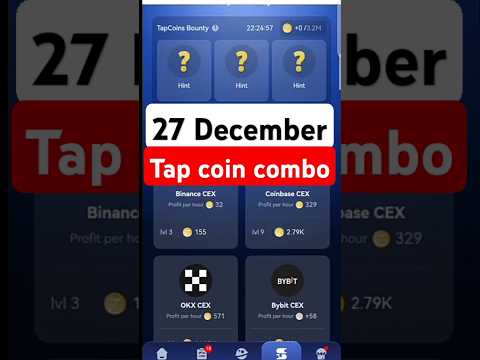 Tap Coin Daily Bounty 27 December | Tap Coin Daily Combo Today