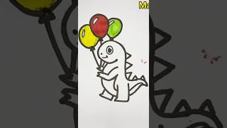 Drawing cute dinosaur! #coloringpages #2dshapes #coloringforchildrens #colorsfortoddlers #education