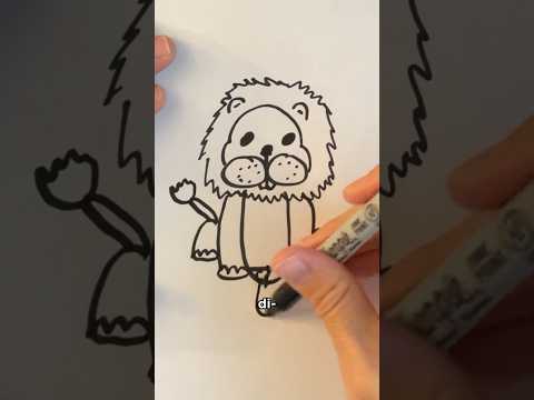 How to Draw a Lion 🦁 #shorts #comedy #drawingtutorial #funny #lion #lions