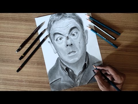 Drawing Rowan Atkinson | Mr. Bean | Trevor Bingley from Man vs Bee |