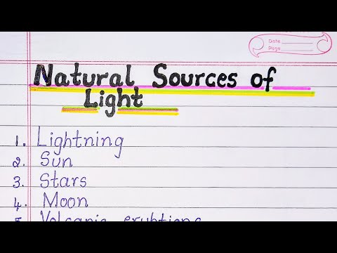 Natural Sources of Light and Man made Sources of Light