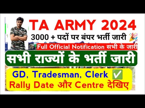 TA Army Recruitment 2024 | Territorial Army New Vacancy 2024 | Territorial Army Recruitment 2024