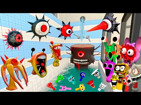 🛁 BIG BATHROOM NEW MR SUN & MR TREE PHASES INCREDIBOX SPRUNKI FAMILY SPARTAN KICKING in Garry's mod