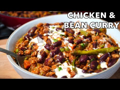 ONE POT Chicken & Bean Curry | QUICK EASY & HEALTHY Keema Bean Curry