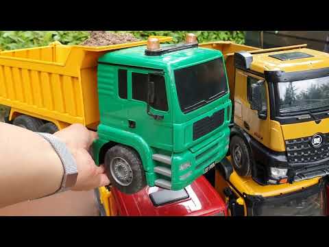 heavy dump trucks stacked in two stages  Let's watch a video of what's loaded and how it works