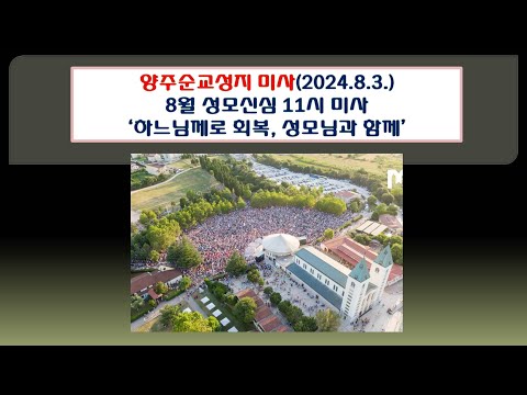 양주순교성지 미사(8월 성모신심 11시 미사 2024.8.3.'하느님께로 회복, 성모님과 함께')