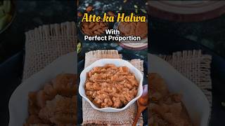 5 मिनट में बनेगा Perfect आटे का हलवा l Atte ka Halwa l Perfect नाप #cooking #shorts #halwa #dessert