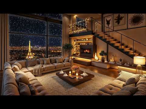 Cozy Apartment Ambience in Paris 🎷🌃 Tender Jazz Saxophone Music for Stress Relief, Study & Sleep