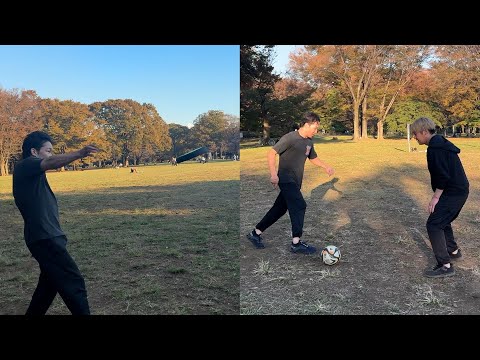 公園でサッカーとフリスビーしてみた