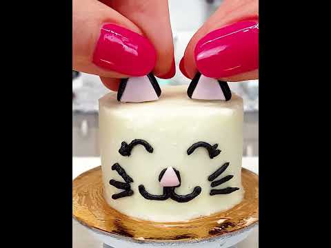 🐱 Mini, funny cat cake, real mini cooking 🐈 🍰 / tiny kitchen / ASMR #minicooking #miniaturecooking