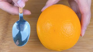 Learn how to cut oranges like this, without dirty hands or juice