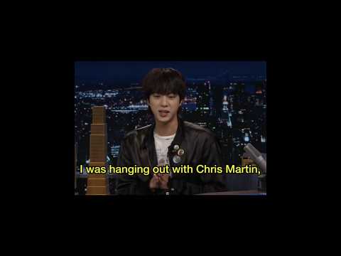 Chris Martin Gifted His Guitar to WWH Jin #BTS #Shorts #Jin #WWH #ChrisMartin #JimmyFallon