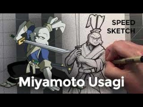 Speed Drawing of Miyamoto Usagi from Teenage Mutant Ninja Turtles