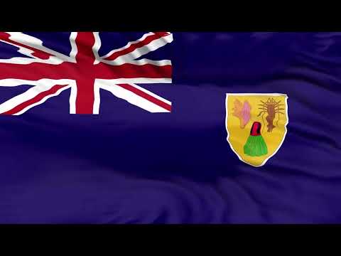 [10 Hours] Turks and Caicos Flag Waving - Video & Audio - Waving Flags