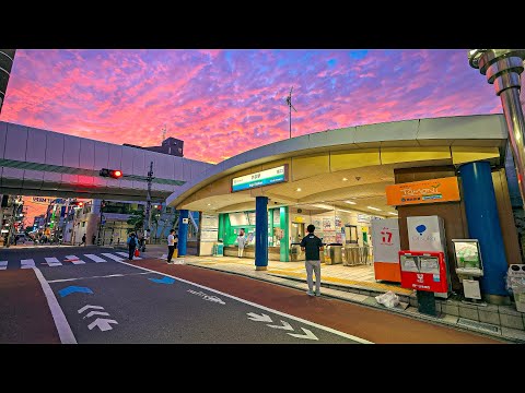 Tokyo Shimoigusa walk from Sunset to Nightfall • 4K HDR