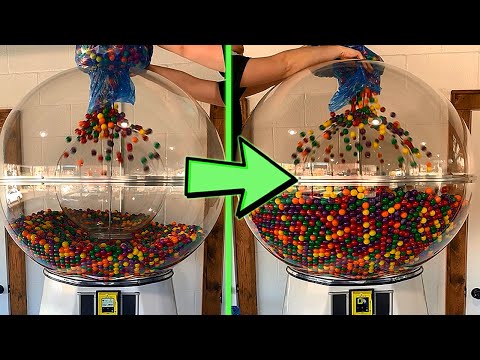 Putting 10,000 Gumballs In Our GIANT Gumball Machine