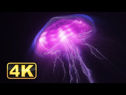 4K Relaxing Jellyfish Screensaver with Calming Meditation Music! Great for OLED HDR TV's