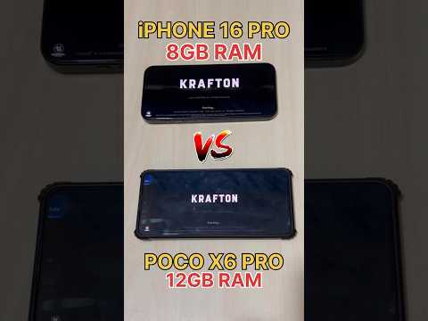 POCO X6 PRO😈 Vs iPHONE 16 PRO☠️- 8GB RAM Vs 12 GB RAM- BGMi speed TEST #bgmi #shorts #viralshorts