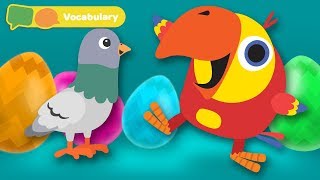 Learn First Words w Larry The Bird - Animal Sounds | Toddler Learning Video Words | First University