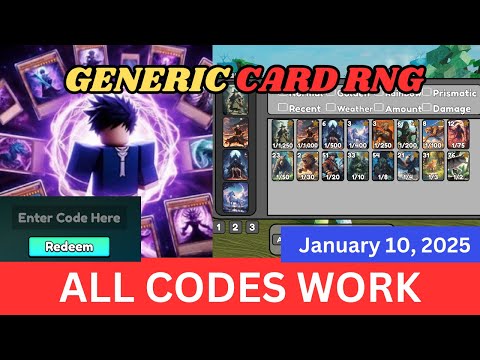 *ALL Codes Work* GENERIC CARD RNG BETA ROBLOX, January 10, 2025