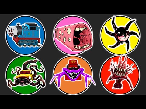 Spin Wheel Thomas Exe, Train Eater, Screech Roblox, Car Eater, Mack Truck Eater, Creepy Banban