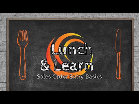 Sales Order Entry Basics in Epicor