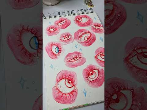 Drawing eyes inside the lips 💋👁️🩷 #art #artist #drawing