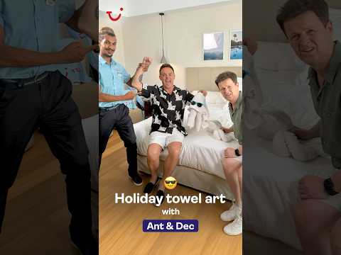 Holiday towel art with Ant & Dec 😎 #tui #antanddec #happinessambassadors #trending #towelart