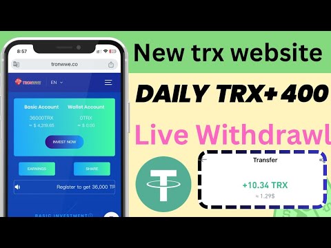 New TRONWWE Earning site | longtime trusted income trx website | best free earning apps