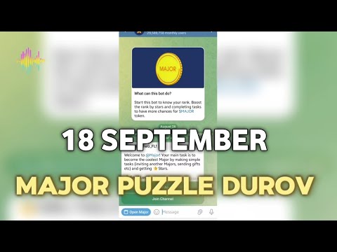 Major Puzzle Durov 18 September - Major Airdrop - Major daily combo