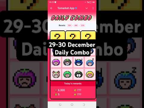 Tomarket daily combo today 🍅 | Tomarket 29 December daily combo 🗓️ | Tomarket combo