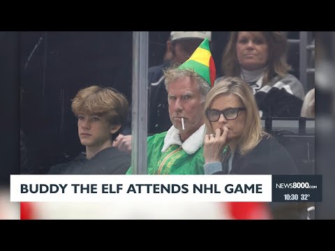 Buddy the elf attends NHL game