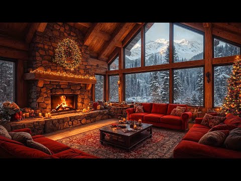 Christmas Jazz Music 🎁 Warm Christmas Ambience, Fireplace Sound 🎄 Relieve Stress with Christmas Jazz