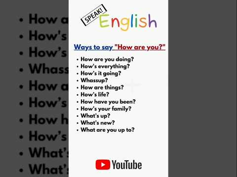 Ways to say " HOW ARE YOU?". #howtolearnenglishforbegginers #englishlanguage #speakenglish #english