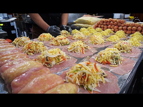 Amazing!! 50 million views on YouTube! Famous high quality cheese pork cutlet / Korean street food