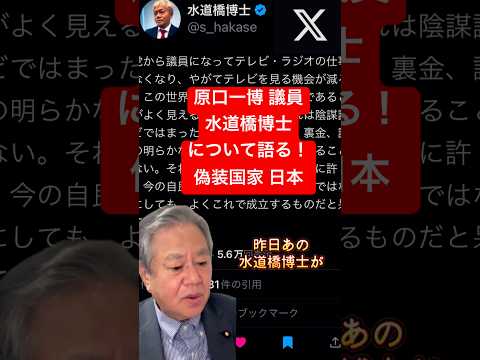 #水道橋博士 #原口一博 x投稿 日本は #偽装国家 #政治