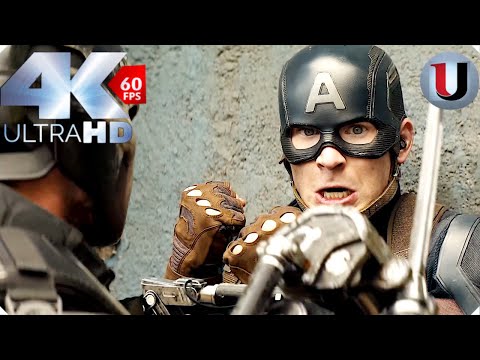 Captain America vs Crossbones - Fight Scene - Captain America Civil War 2016 Movie Clip (4K).