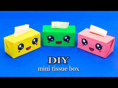 Easy Origami Tissue Box | DIY Miniature craft | How to make an Origami Tissue Paper Box