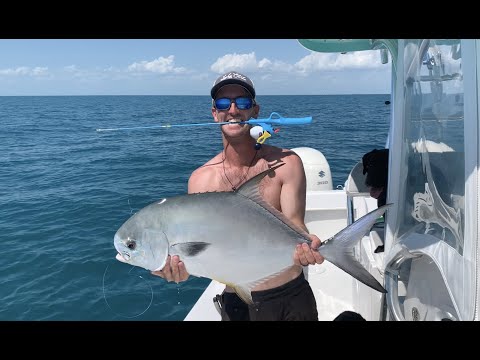 Big Permit caught with Thomas the Train Kids Pole!! 8lb Test!!!! INSANE Challenge! Captains Day OFF