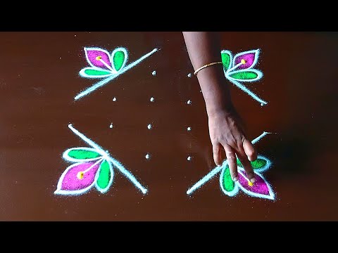 6*6 dots simple rangoli designs🌺 thipkiyanchi rangoli🌺 Rangoli muggulu 🌺 rangoli kolam#rangoli