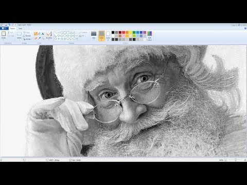 Vintage Microsoft Paint Art - Santa Claus Speed Painting