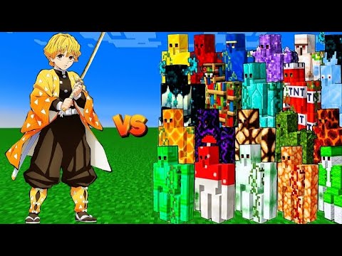 ZENITSU vs 120 GOLEMS - EPIC MINECRAFT BATTLE